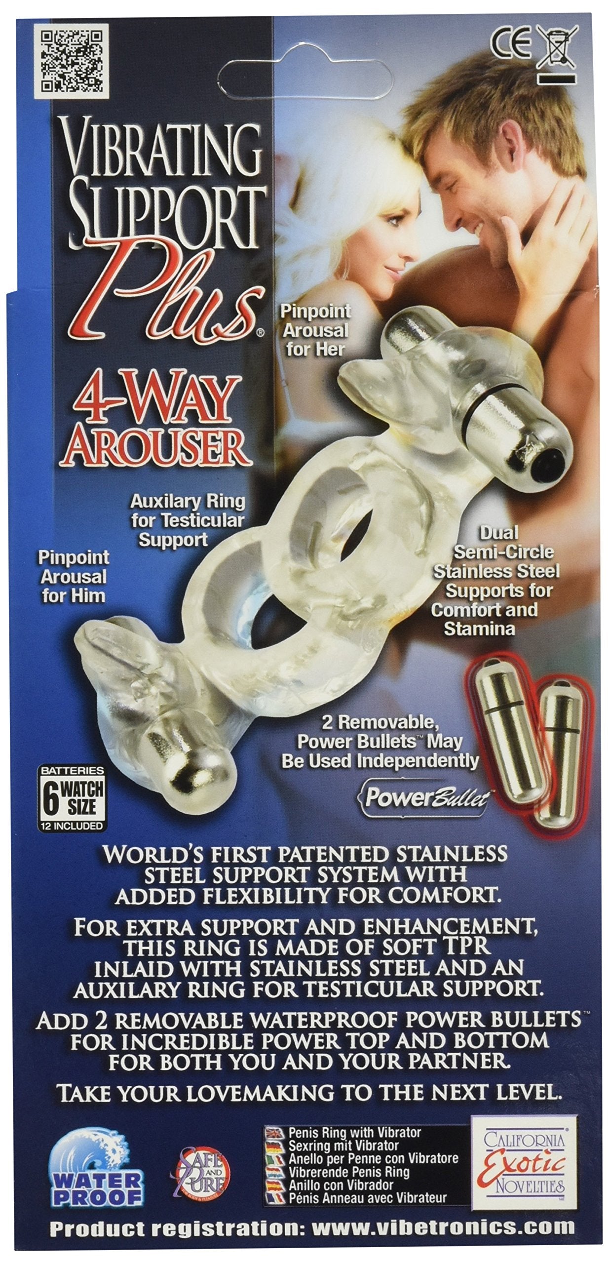 California Exotic Novelties Vibrating Support Plus, 4-way Arouser