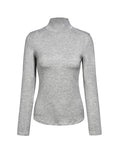 Kindcall Plus Size Women   s Slim Fitted Mock Turtleneck Tops Long Sleeve Lightweight Base Layer Shirts (Light Grey, XX-Large)
