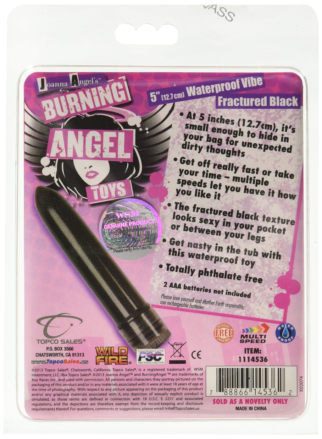 Joanna Angel 5-Inch Waterproof Vibe, Black