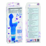 Calexotics Platinum Edition Waterproof 9-Function 2-In-1 Butterfly Kiss Vibrator For G-Spot And Clitoral Massager - Blue