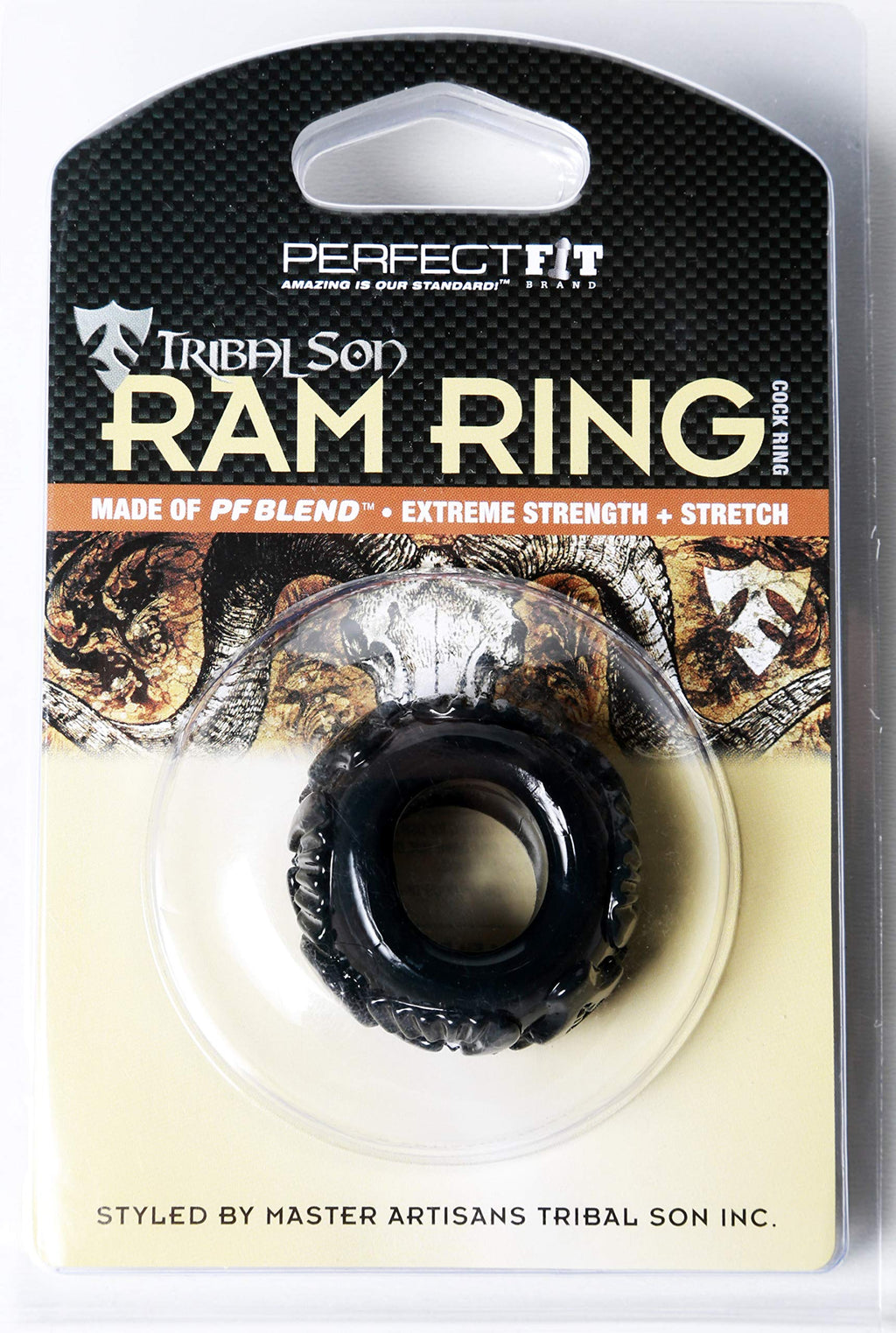 Perfectfit Brand Tribal Son Ram Cock Ring  Pfblend  Tprsilicone Blend  Body Ring  Durable  Comfortable  Tight Fit  Single