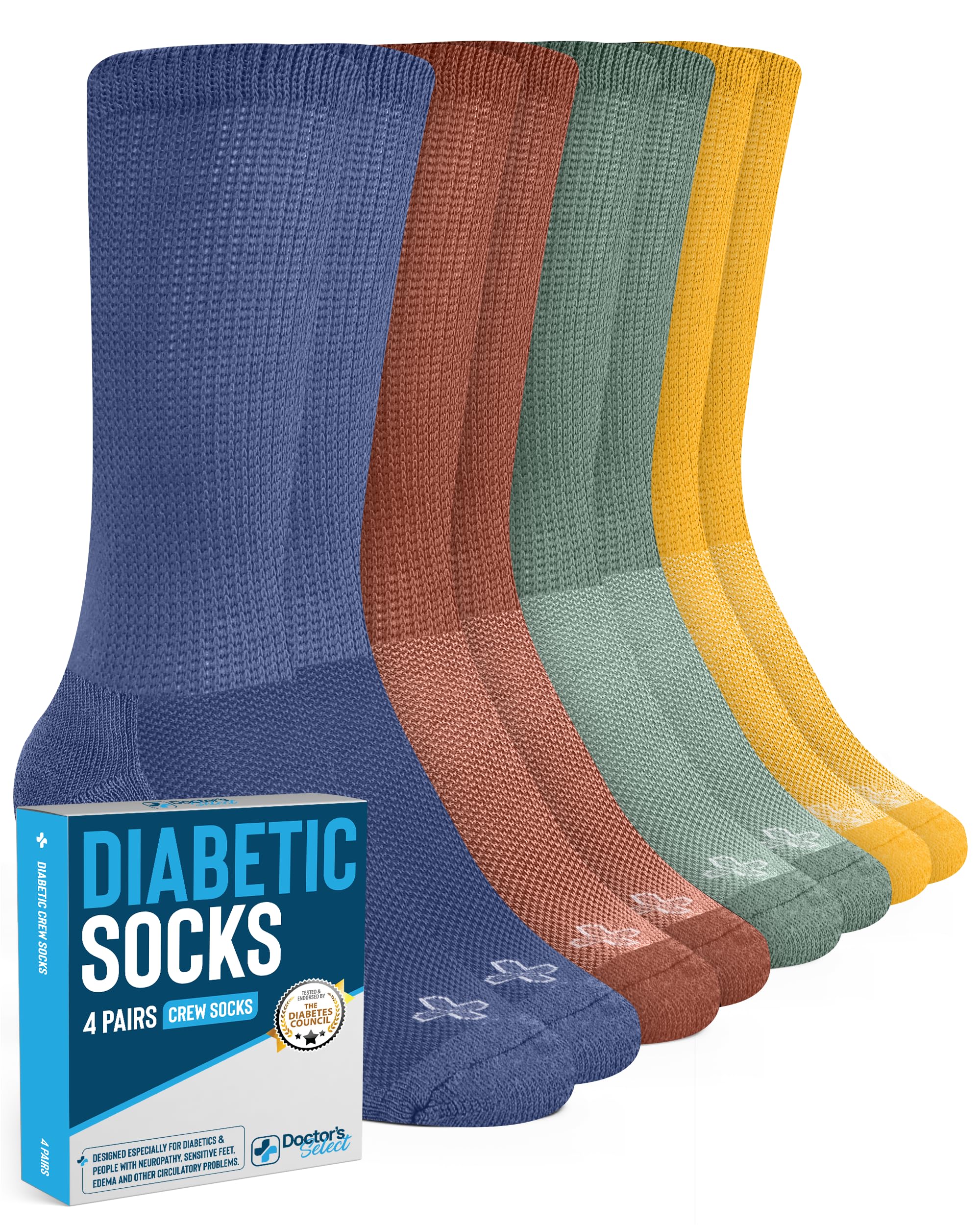 Doctors Select Diabetic Socks for Men and Women - 4 Pairs Neuropathy Socks  Socks for Diabetics Men  Mens Diabetic Socks