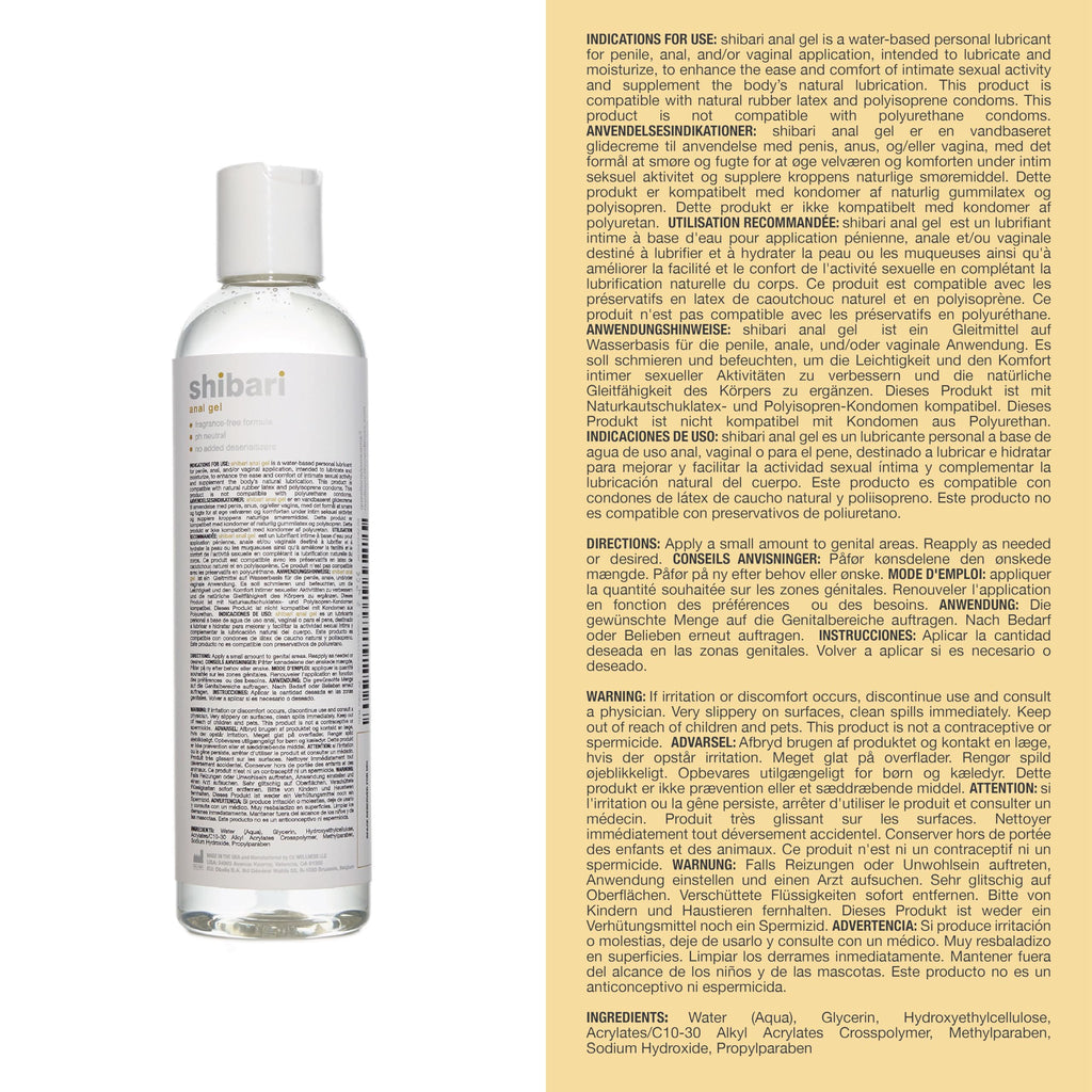 Shibari Premium Lubricant, Personal Lube for Women, Men, and Couples (8 Fl Oz (Pack of 1), Triton Anal Gel)