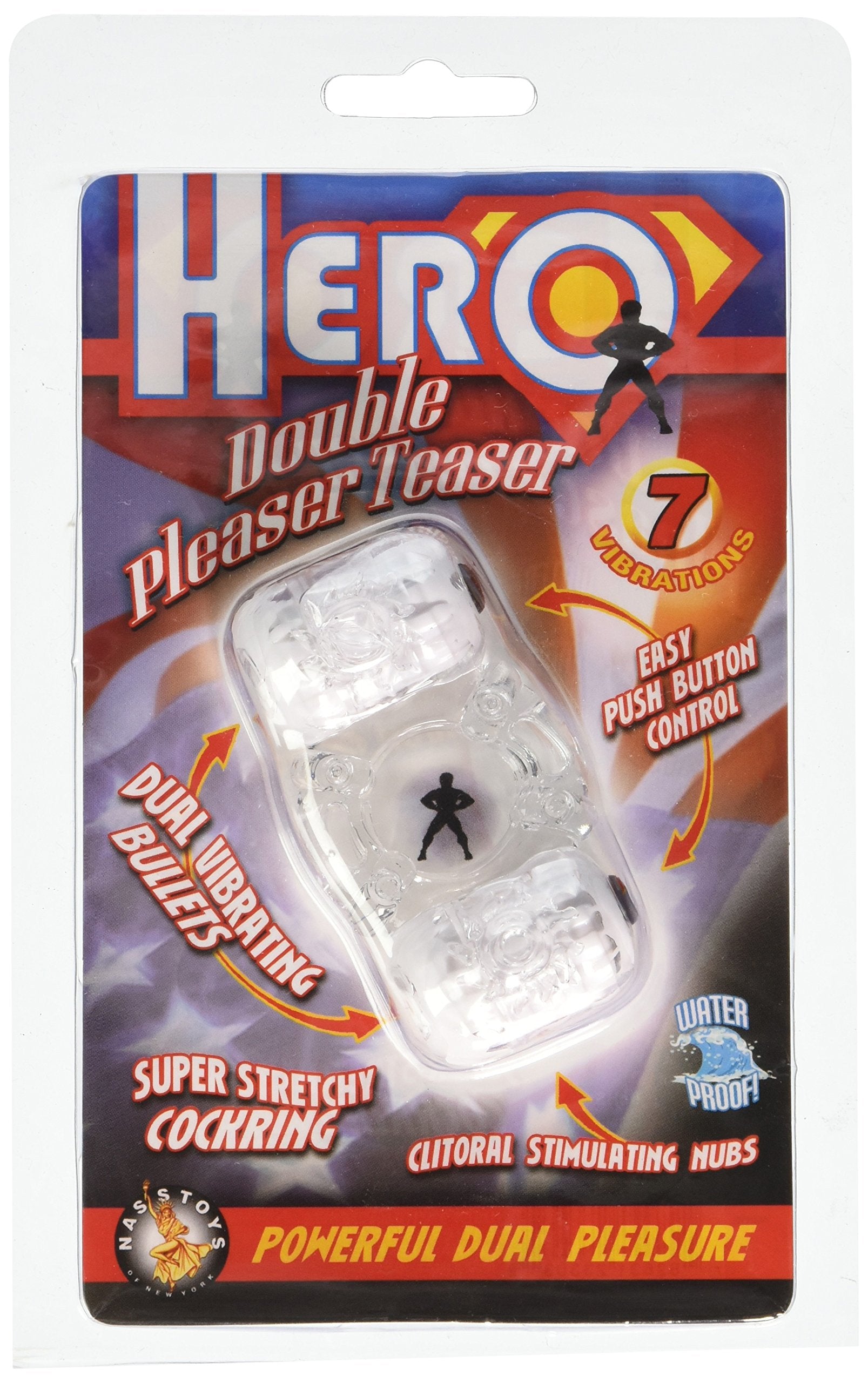 Novelties By Nasswalk Hero Double Pleaser Teaser, Clear