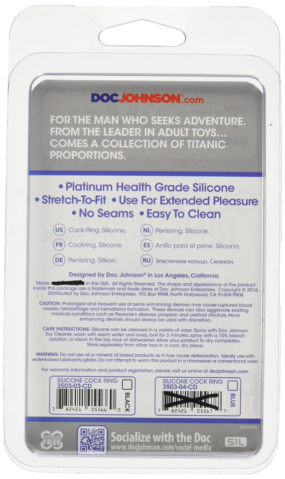 Titanmen Cock Ring Silicone Double Pk-Bk