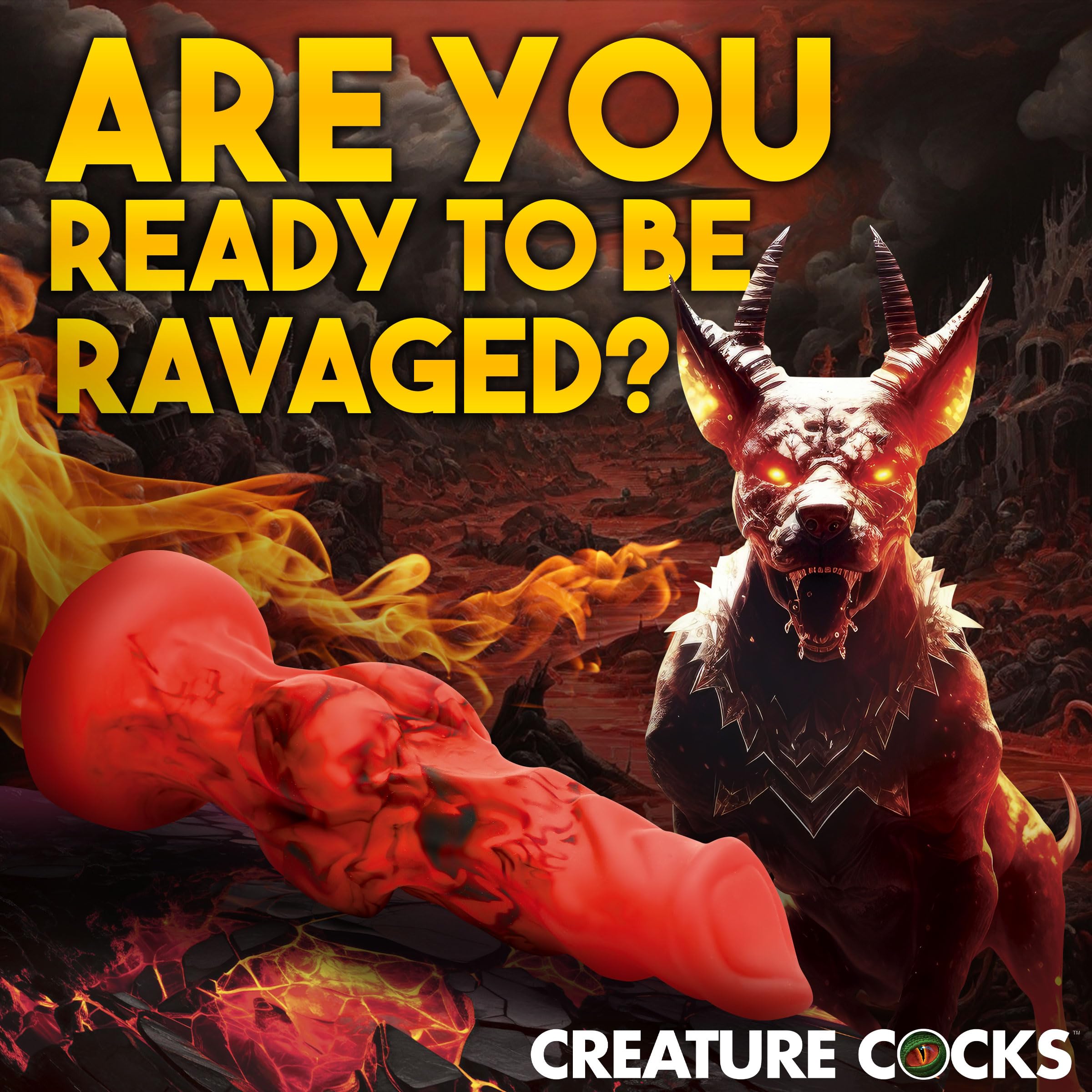 Creature Cocks Fire Hound Sili Dildo L