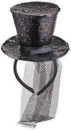 Mini Top Hat On Headband - Black