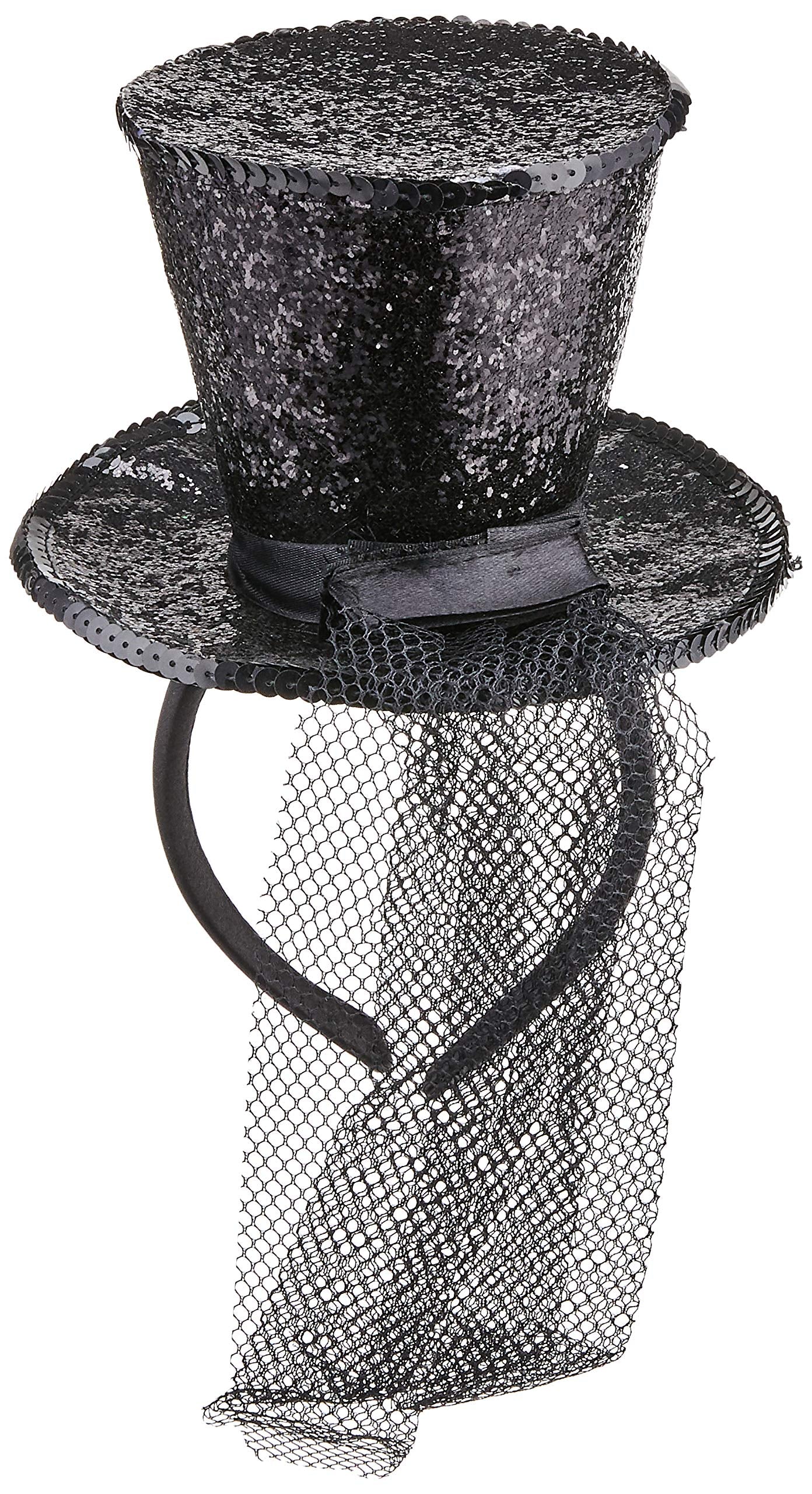 Mini Top Hat On Headband - Black