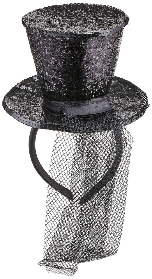 Mini Top Hat On Headband - Black