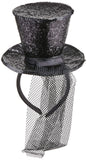 Mini Top Hat On Headband - Black