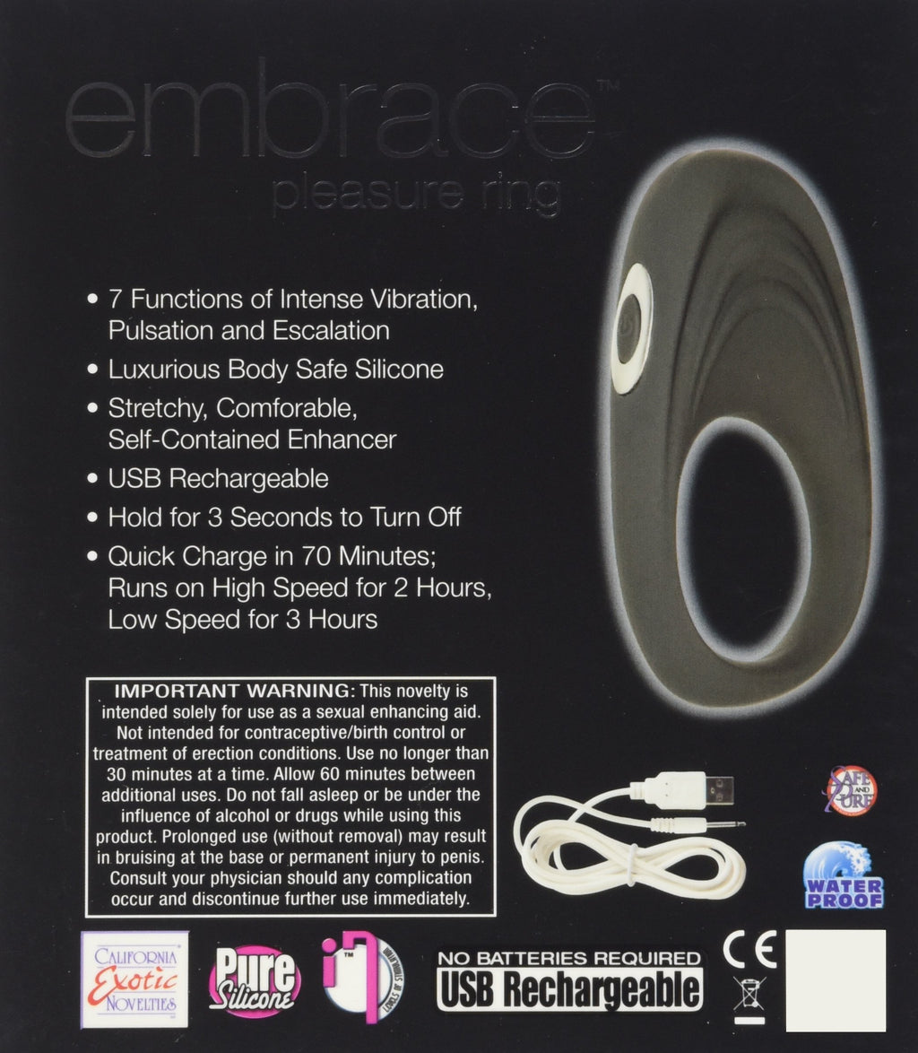California Exotic Novelties Embrace Pleasure Rings, Gray
