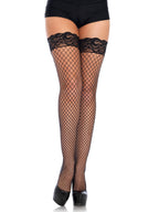 Stay Up Lace Top Spandex Industrial Net Thigh Highs
