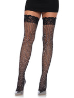 Stay up lace top lurex cable n