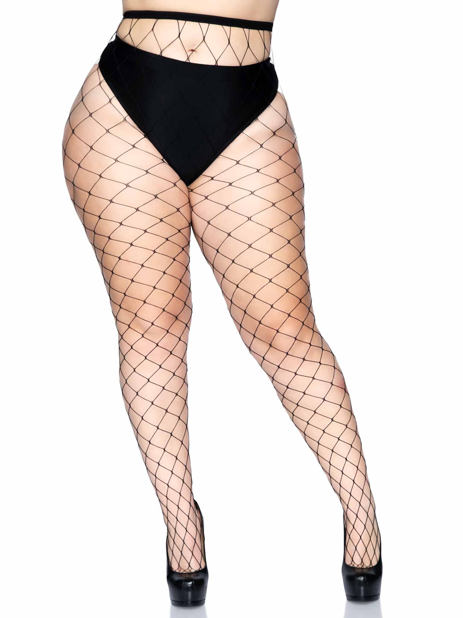 Plus Size Fence Net Tights