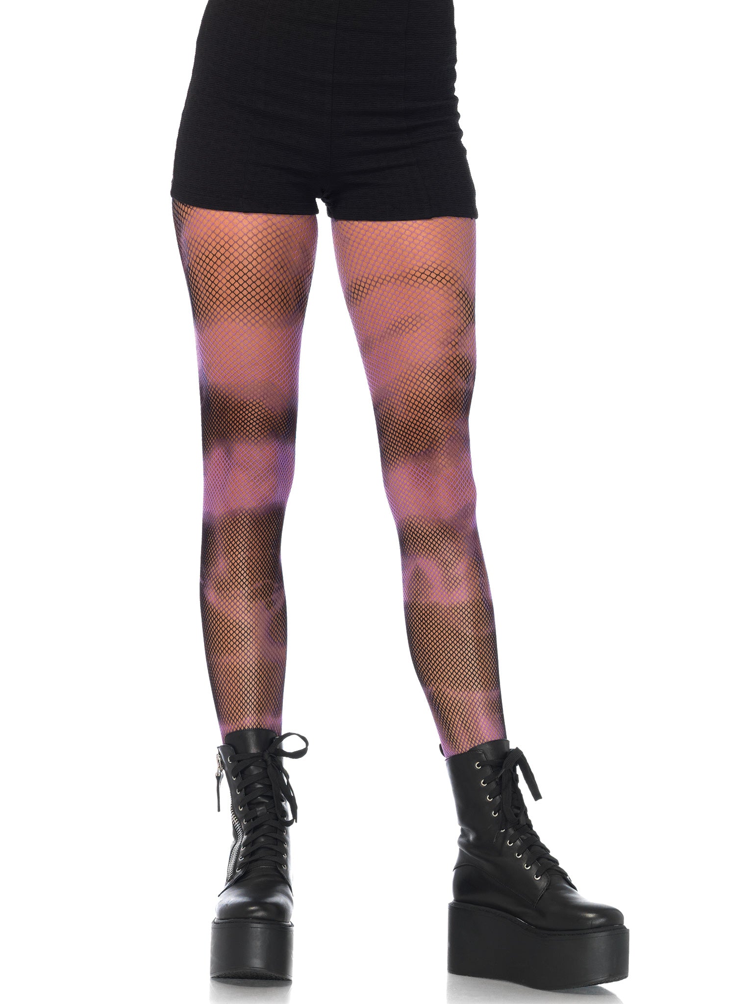 Fishnet tie dye pantyhose O/S