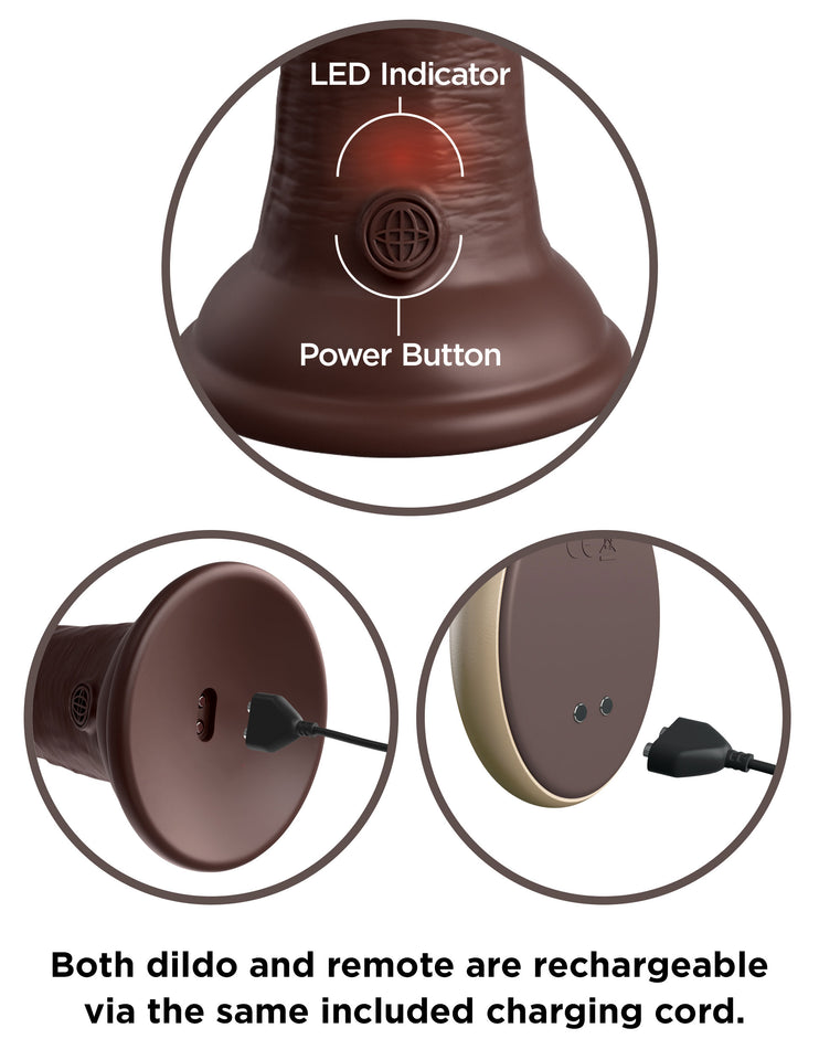 King Cock Elite 7 In Vibrating Dual Density Brown