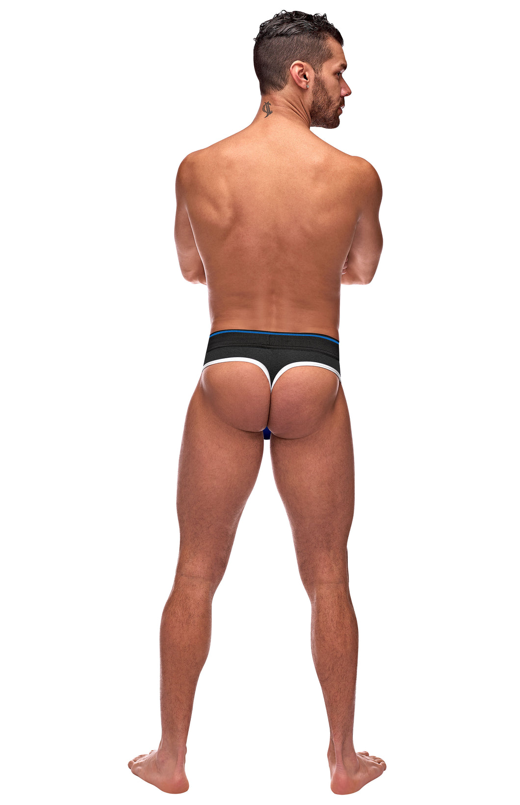 Retro Sport Panel Thong - L Xl - Black Blue