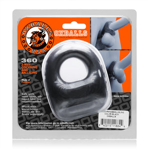 360 2- Way Cockring And Ballsling - Black