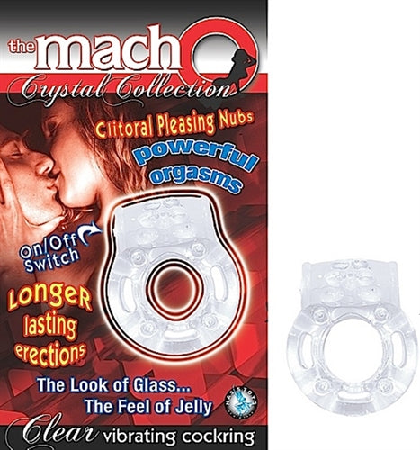Macho Crystal Cockring Clear Vibrating