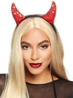 Sequin devil horns