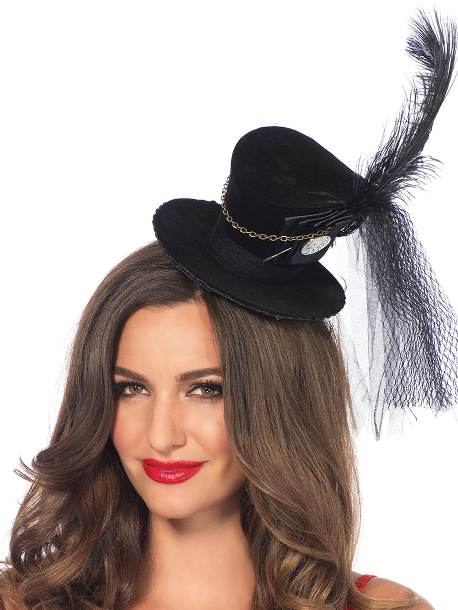 Steampunk velvet top hat with