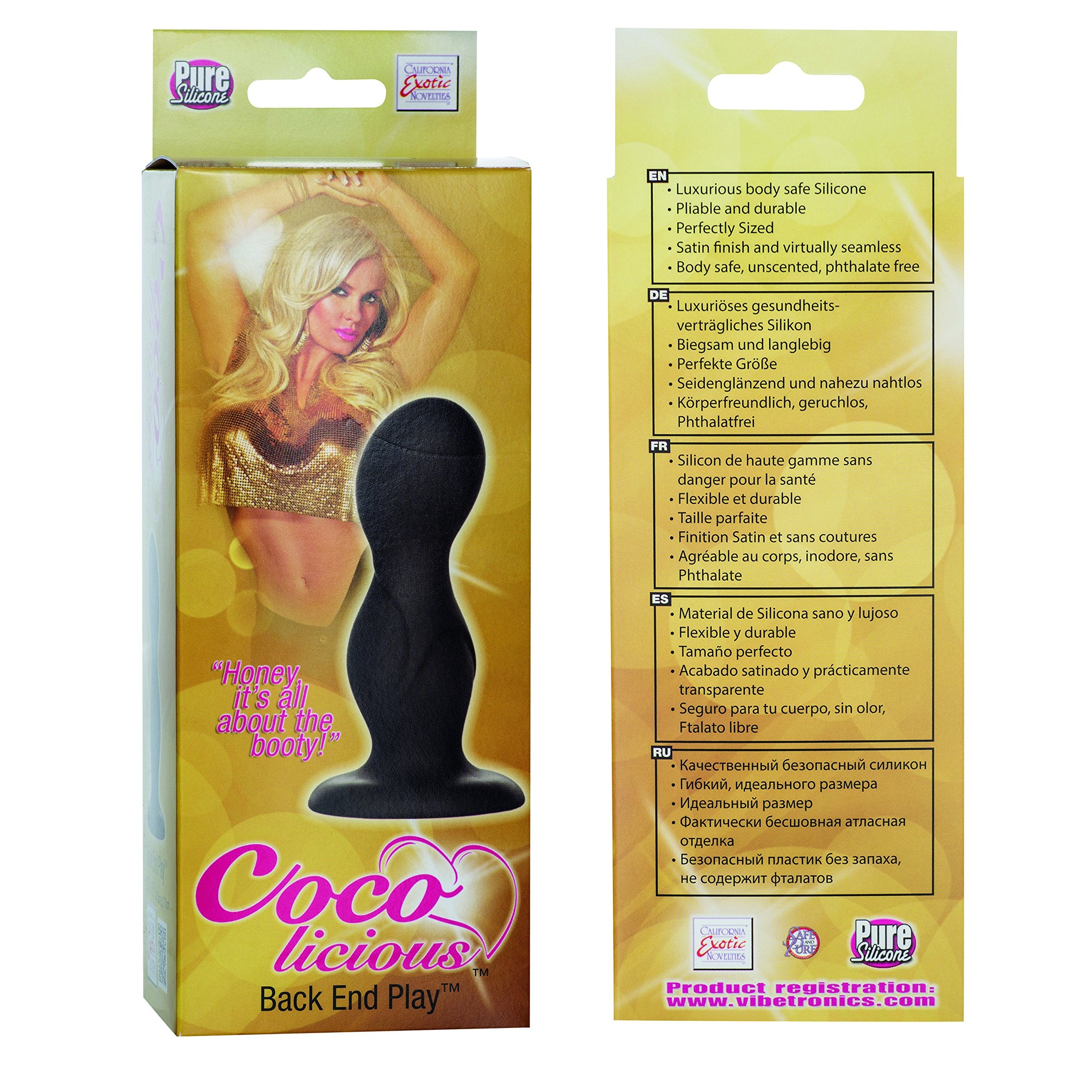 California Exotics Coco Licious Back End Play 4.25 Inch Silicone Anal Probe, Black