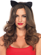 Velvet black cat ear O/S BLACK