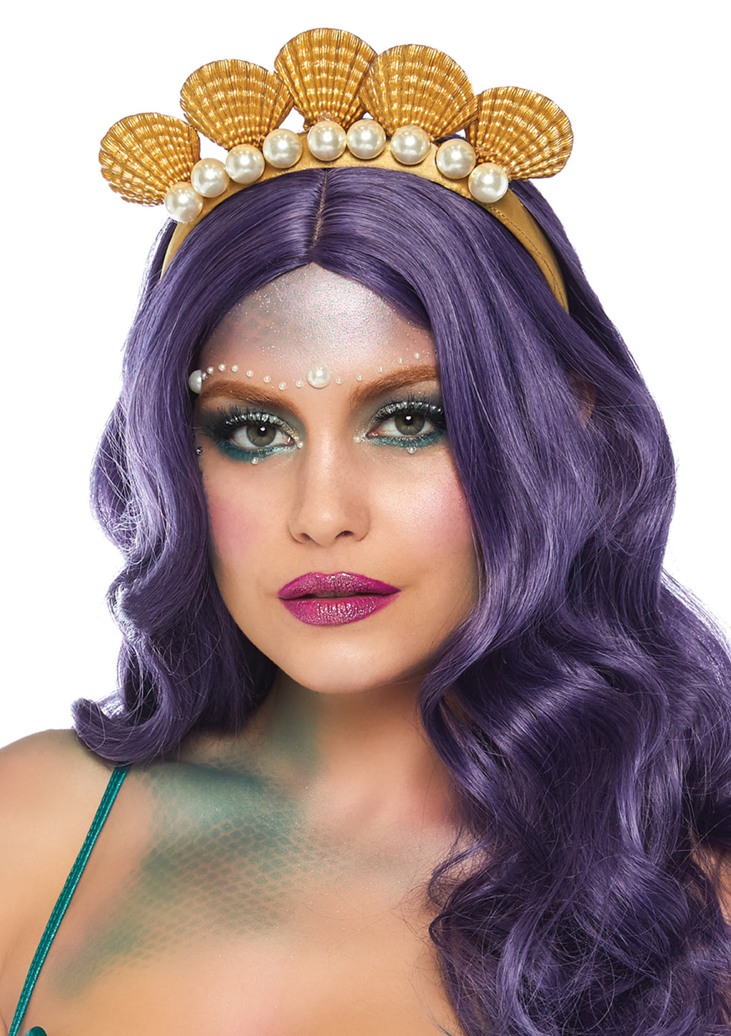 Leg Avenue Pearl shell mermaid headband Gold Color
