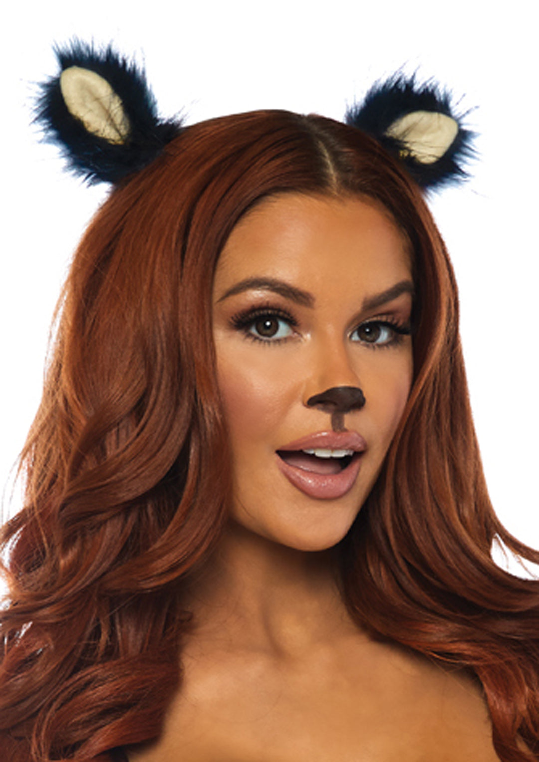 Leg Avenue 2PC Furry ear clips Black Color