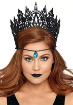 Leg Avenue Glitter die cut crown with jew Black Color