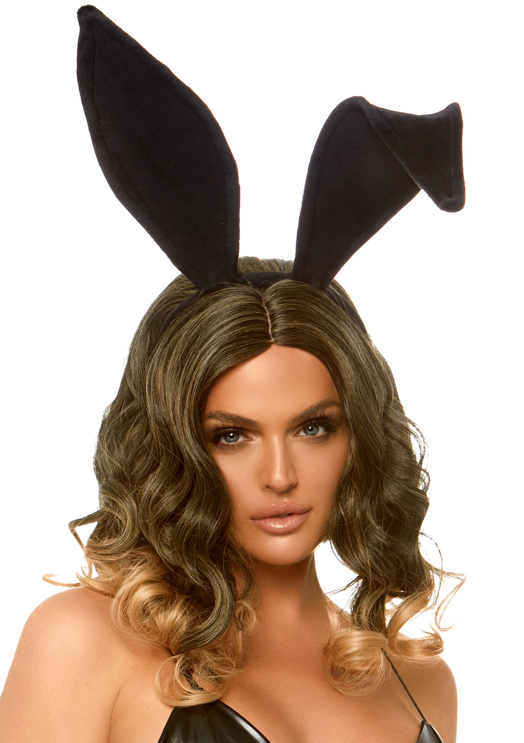 Leg Avenue Bendable velvet bunny ears. Black Color
