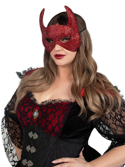 Rhinestone devil mask.