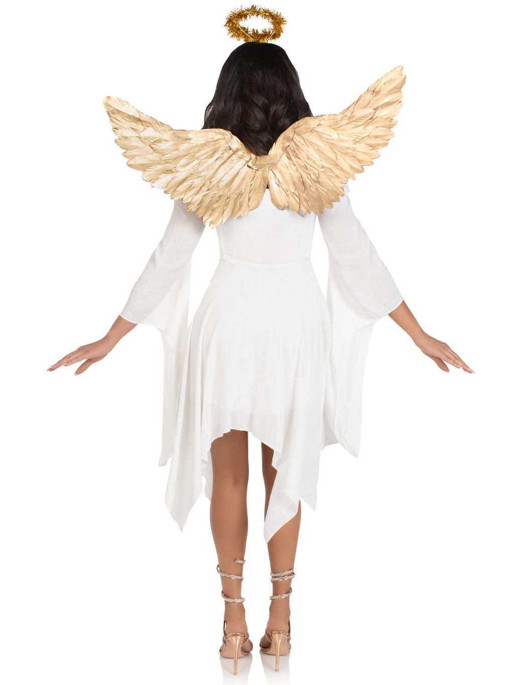 2 PC Metallic angel wings and tinsel halo headband.