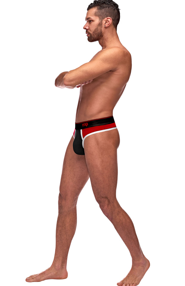 Retro Sport Panel Thong - L/ Xl  - Red/ Black