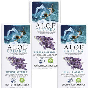 Aloe Cadabra Natural Personal Lube Edible Vegan French Lavender 2.5 Oz 3 Pack