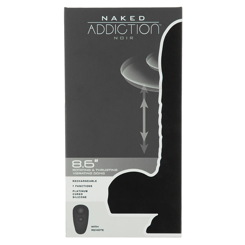 Naked Addiction Silicone Rotating & Thrusting Dildo-Noir 8.6''
