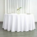 Balsa Circle 120'' Round Polyester Tablecloth Wedding Table Linens - White