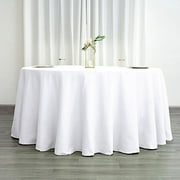 Balsa Circle 120'' Round Polyester Tablecloth Wedding Table Linens - White