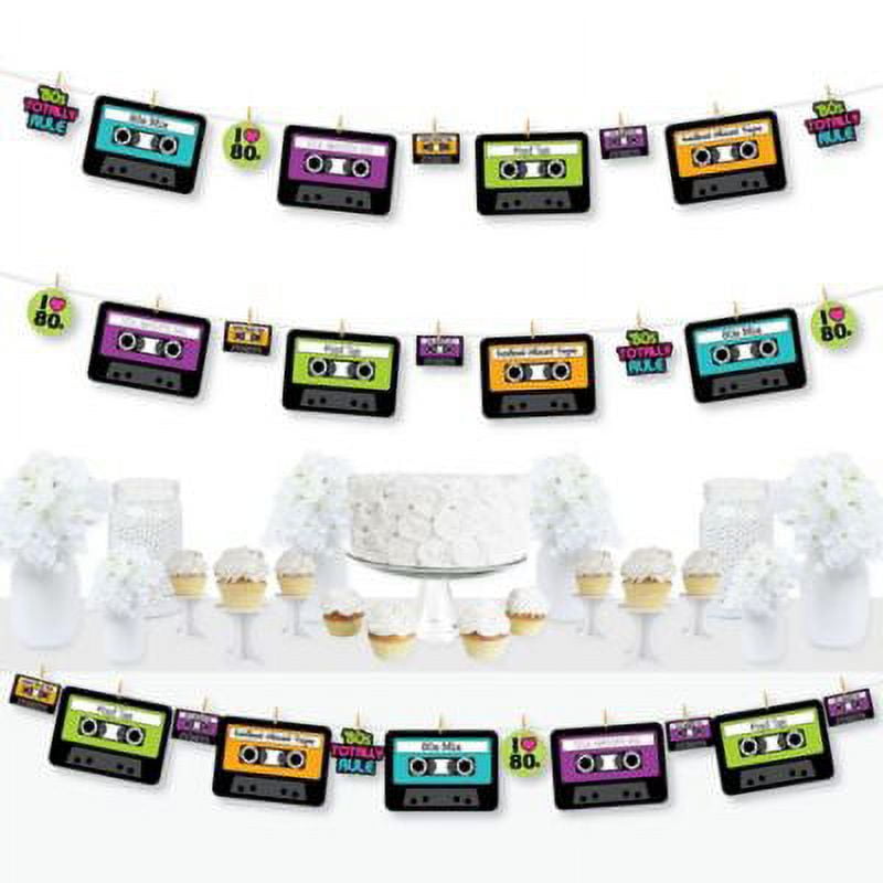 Big Dot Of Happiness 80'S Retro - Totally 1980S Party Diy Decorations - Clothespin Garland Banner - 44 Pieces
