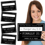 Big Dot Of Happiness Finally 21 - 21St Birthday Party Mug Shots - Birthday Photo Booth Props Party Mugshot Signs - 20 Count