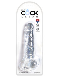 King Cock Clear 8In Cock With Balls