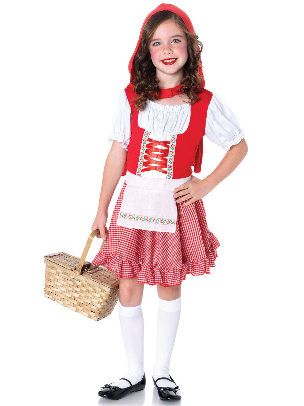 2PC.Lil Miss Red,peasant apron