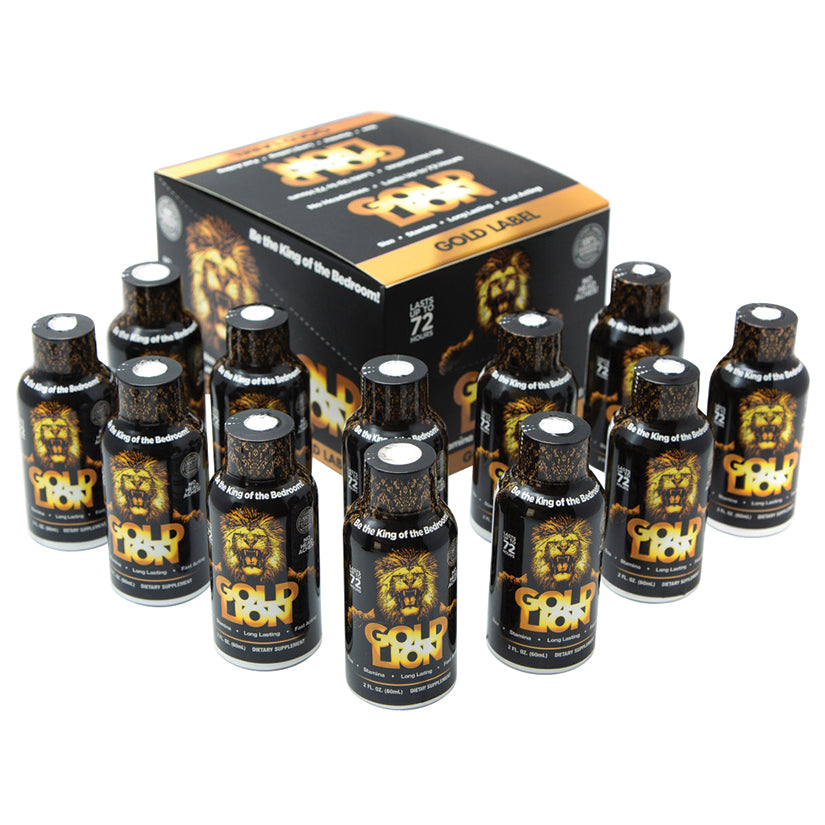 Gold Lion Liquid Shot  Display Of 12