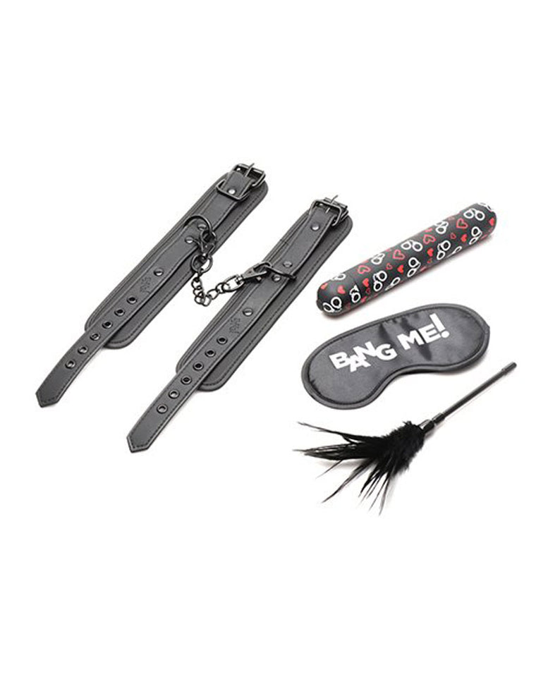 Bang - Bondage Kit - Xl Bullet, Cuffs, Tickler And Blindfold - Black