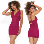 Coquette Chemise & G-String-Wine Large-Hanging
