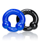 Ultraballs 2- Piece Cockring Set - Black &  Police Blue
