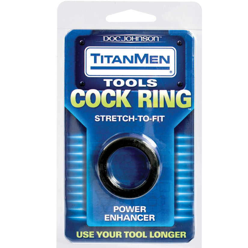 Titanmen Cock Ring Stretch To Fit-Black