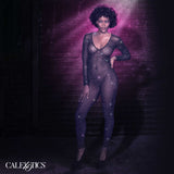 Radiance Crotchless Full Body Suit - One Size -  Black