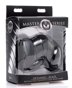 Master Series Detained Restrictive Chastity Cage, Black