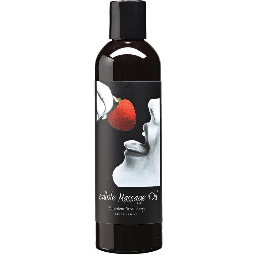 Earthly Body Edible Massage Oil-Succulent Strawberry 8Oz